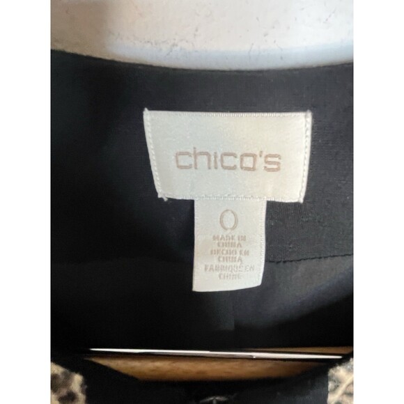 Chicos Travelers Leopard Vegan Leather Jacket Coat Size 0 US Small - Picture 4 of 8